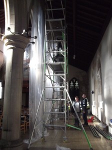 The new 'curtains' for the north aisle.